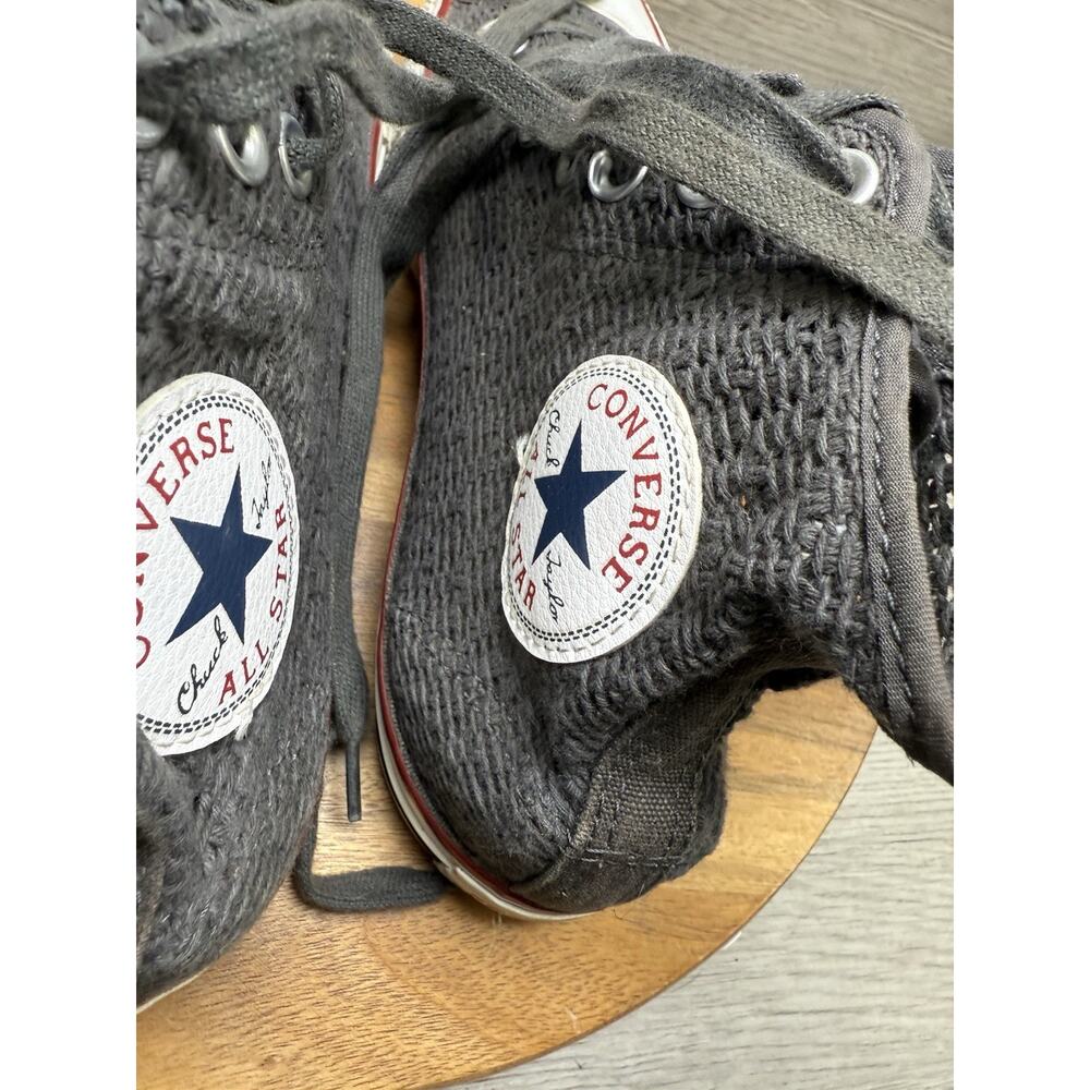 Converse Shoes Womens 9 Chuck Taylor All Star High Top Crochet Sneakers Gray - Picture 7 of 10